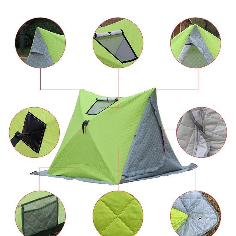 

winter fishing tent, single ice fishing tent, cotton-padded windproof snow house