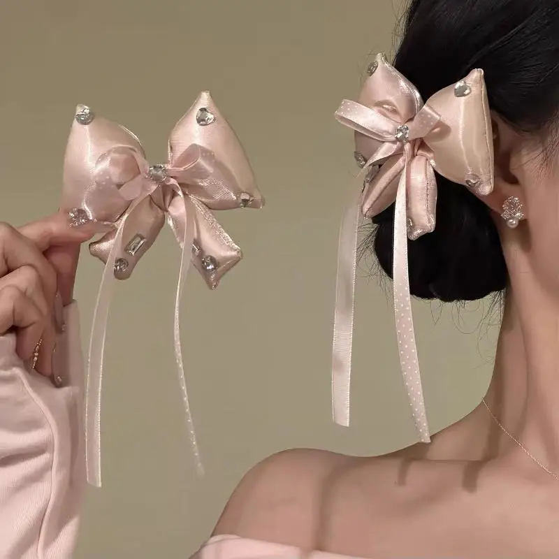 Bow Hair Clip Elegant Bangs Clip Duckbill Clip Light-luxury Hair Acces