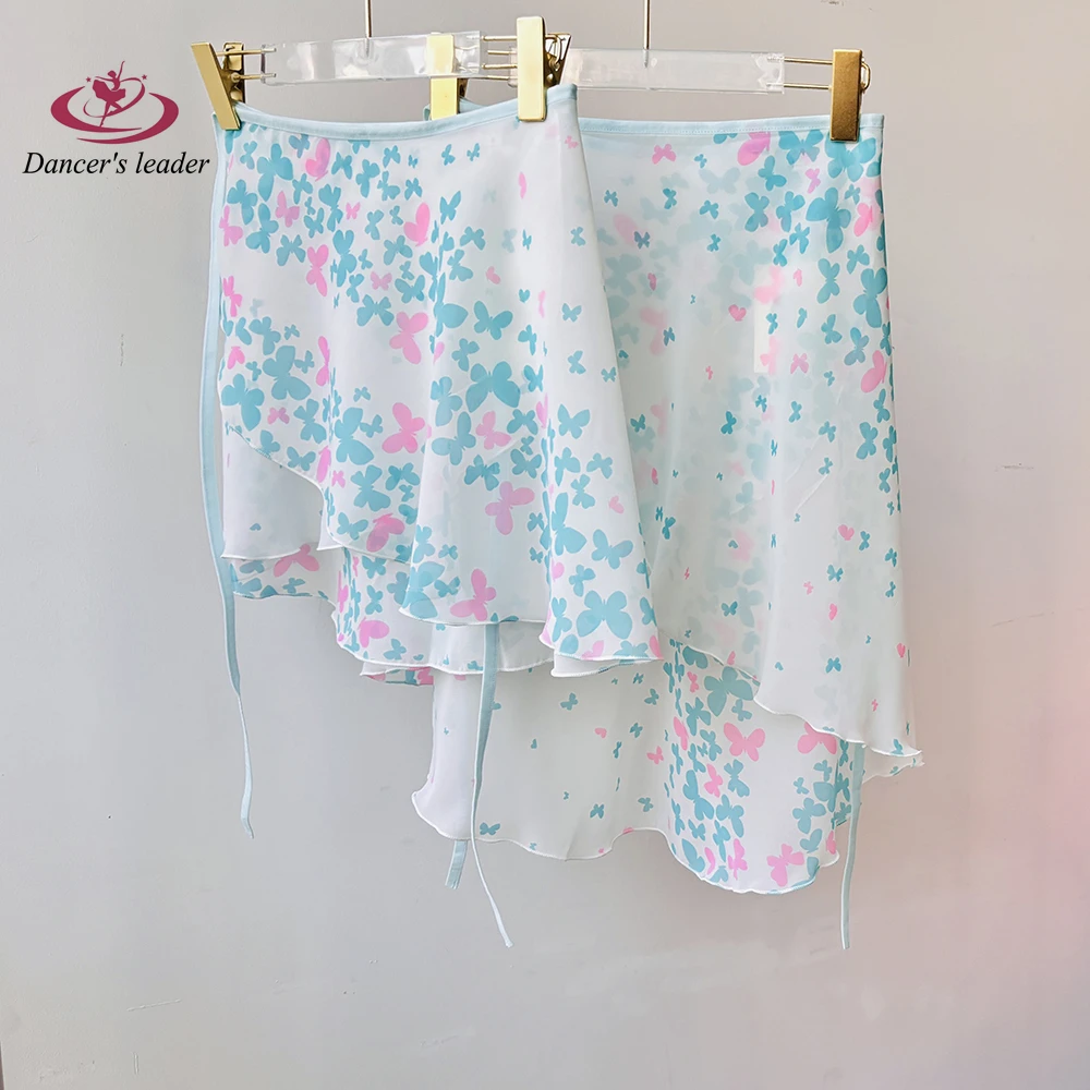 Robe de ballet, robe florale papillon bleu, robe de danse pour femme, robe d'entraînement de gymnastique, costume de ballet adulte, robe lyrique