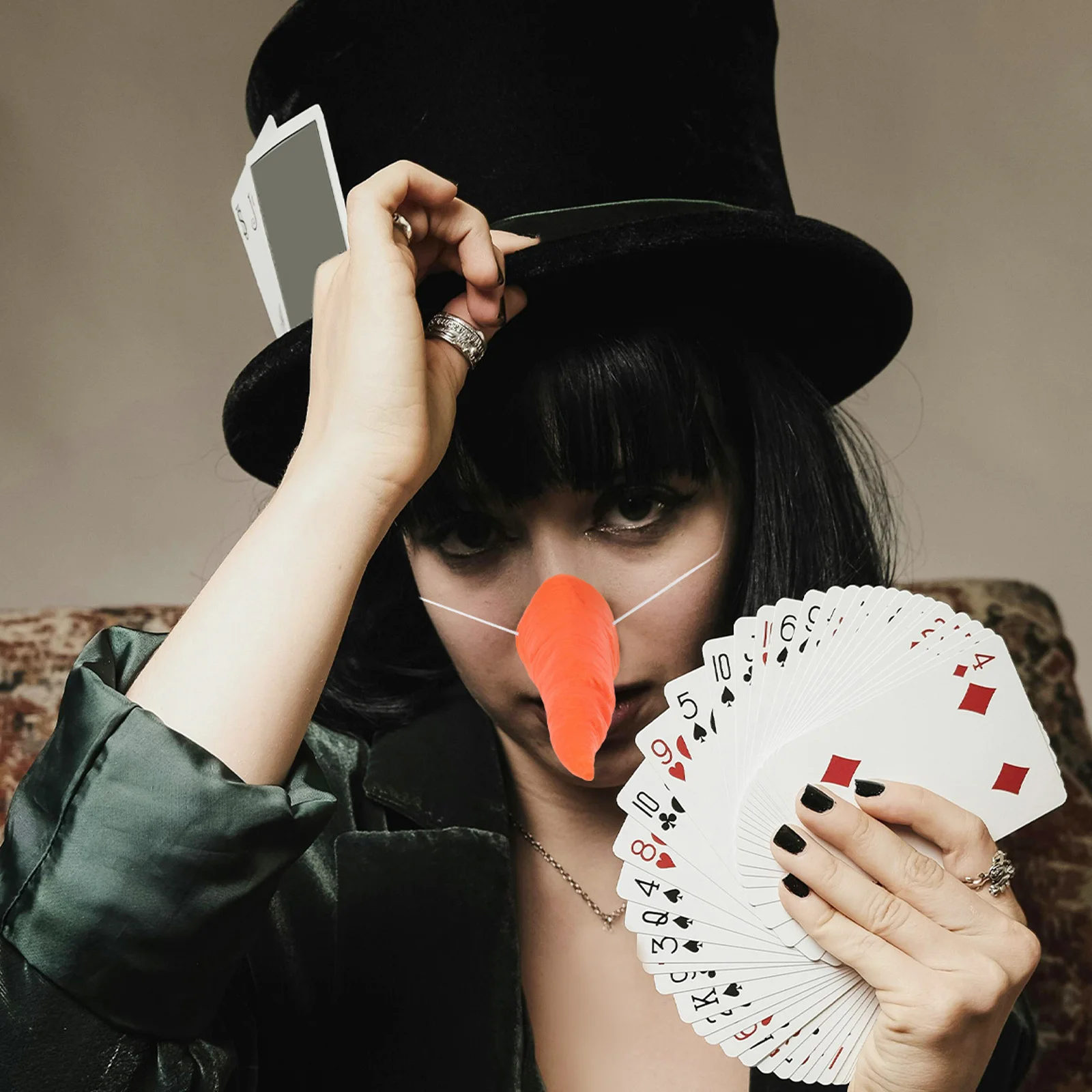 1 قطعة وهمية الجزرة الأنف الملمس واقعية البرتقال حزب الدعامة ل تأثيري احتفالي جمع ثلج DIY المواد الشتاء التبعي #2