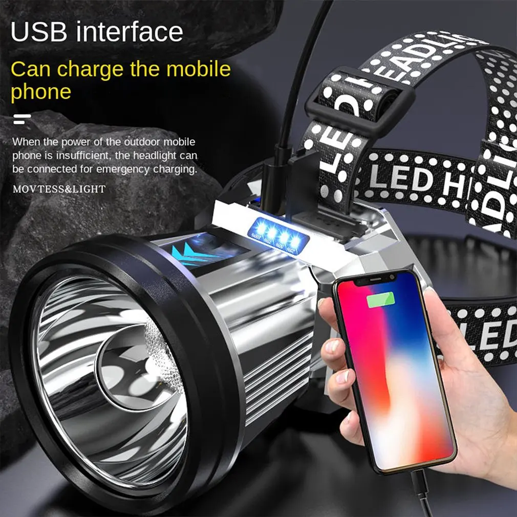 Rechargeable Headlight 50000LM T6 LED Headlamp Fishing Lamp Lightweight Head Torch Light Universal Miner Lamp