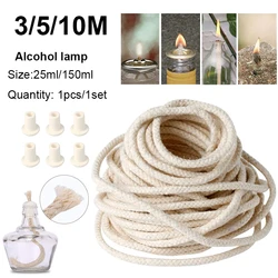 3/5/10m 2mm/3mm/4mm/5mm/6mm/8mm round wick cotton candle woven wick, kerosene wick burner for candle DIY and candle making