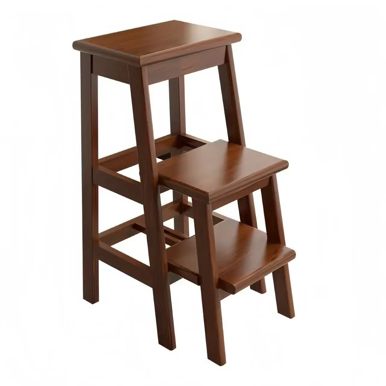 Escada de madeira maciça fezes domésticas retrátil fezes multifuncional cozinha sala de estar dupla finalidade escada de escalada fezes lugar