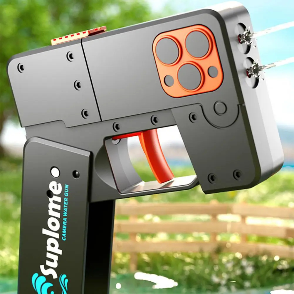 

Water Play Toy Dual Outlet Foldable Water Shooter Toy Phone Shape for Summer Outdoor Fun Birthday Gift for Boys Girls