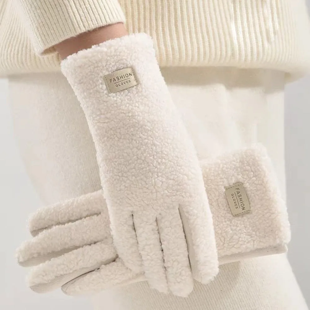 New Polar Fleece Winter Gloves Warm Full Finger Driving Mittens Touchable Screen Windproof Touch Screen Gloves Women