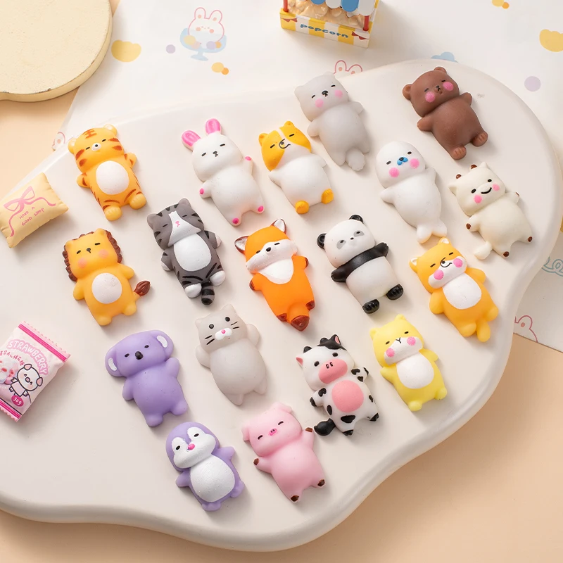 Mochi Squishy Cartoon Animal Toy Tabas Squishy Fun Toys For Kids Stress Relief Squeeze Party Favors Birthday Gift Goodie Bag