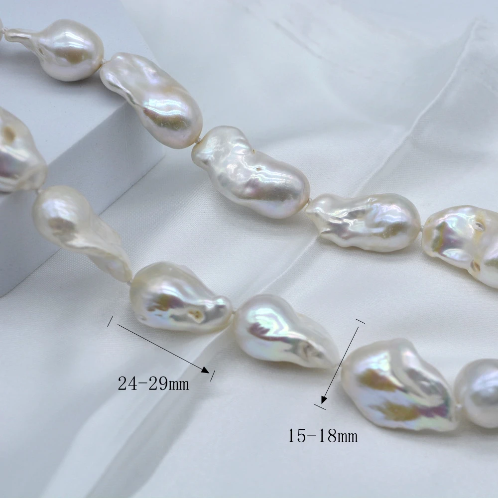 Oversized Baroque Pearl Necklace Diameter 17-20mm Natural White Pearl Necklace Flame Ball Baroque Exaggerated Ladies Necklace