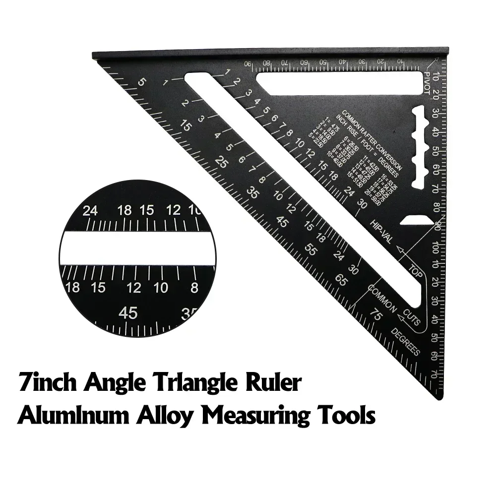 7 Inch Triangle Carpenter Square Aluminum Alloy For Woodworking And Carpentry Triangle Ruler Layout Measuring Tool