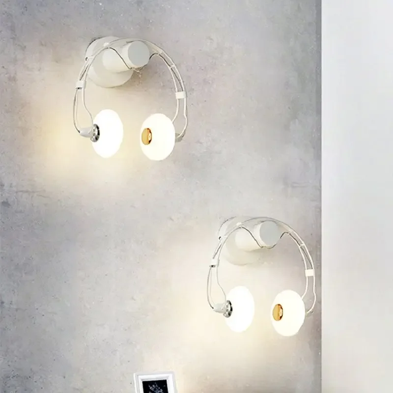 Creative Wall Lamp Earphone Style Lights LED Acrylic Children\'s Room Decors Sconces Personality Wall Light for Home Decorations