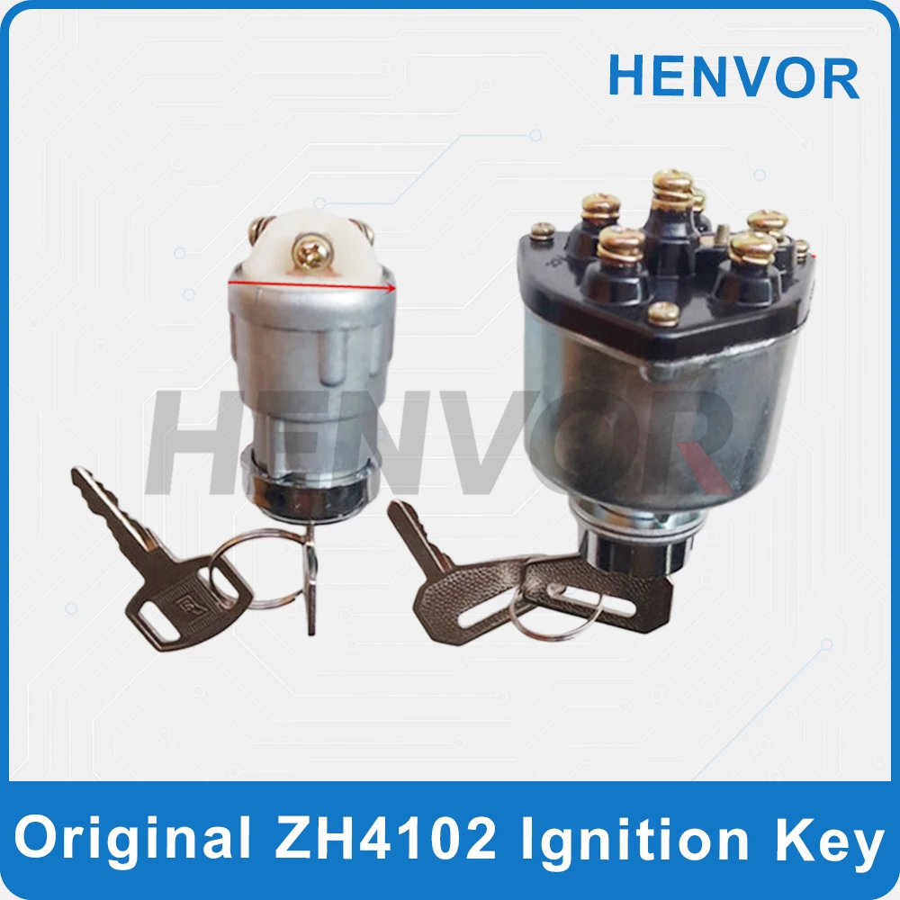 ZH4102 4100 4105 6105 Engine Start Key Switch Electric Lock Weifang Generator Ignition Switch Replacement