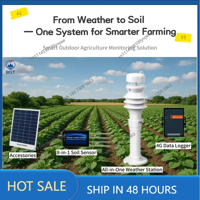 Agricultural integrated monitoring system Soil moisture sensor Meteorological station Insect trap Water quality sensor