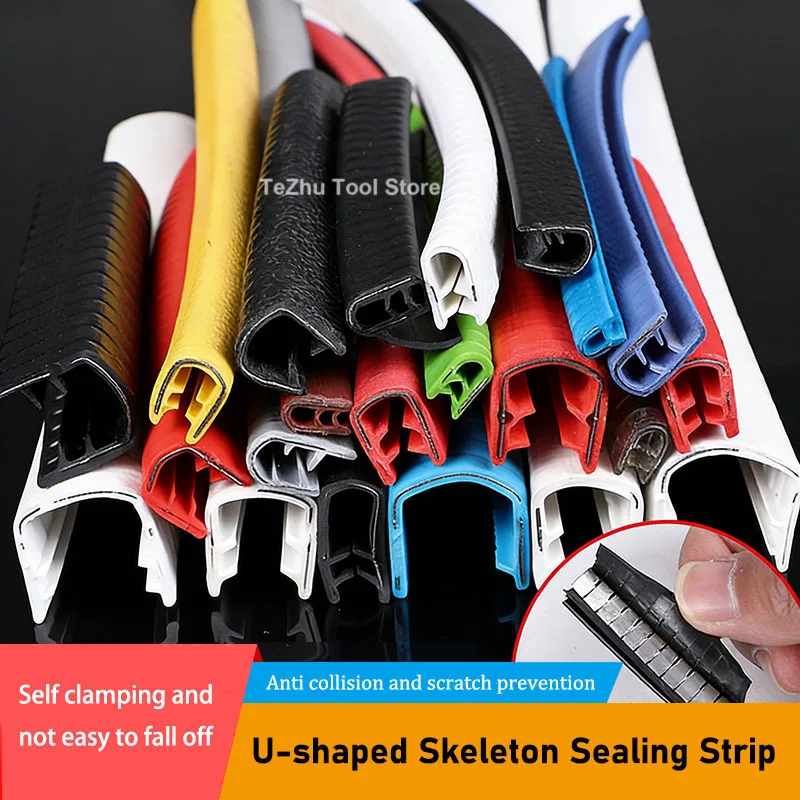1Meter U-shaped Sealing Strip PVC Rubber Edging Strip Sealing Anti-collision Strip U-shaped Skeleton Rubber Strip