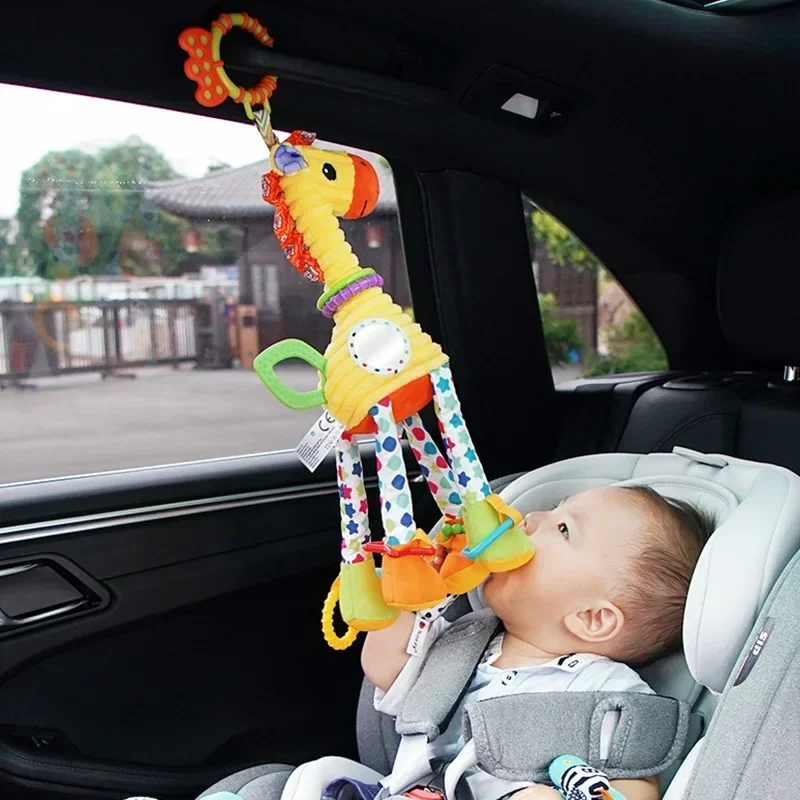2025 macio girafa zebra bebê sinos de pelúcia mordedor chocalho brinquedo sensorial desenvolvimento recém-nascido infantil presente seguro bpa livre
