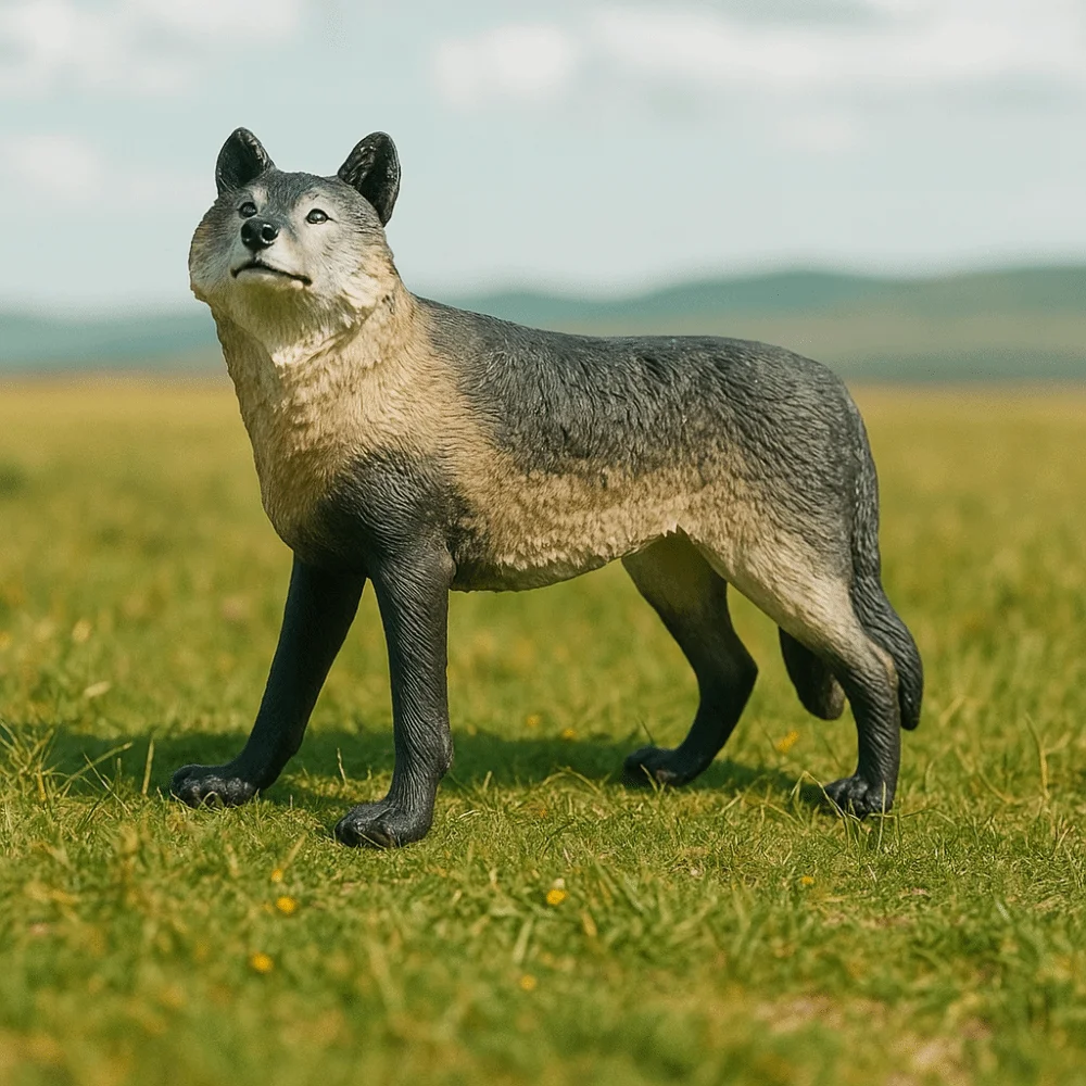 Modèle Animal solide simulé en plastique, Statue de loup faite à la main, Simulation d'animaux amusants, jouets de série mythique Warcraft