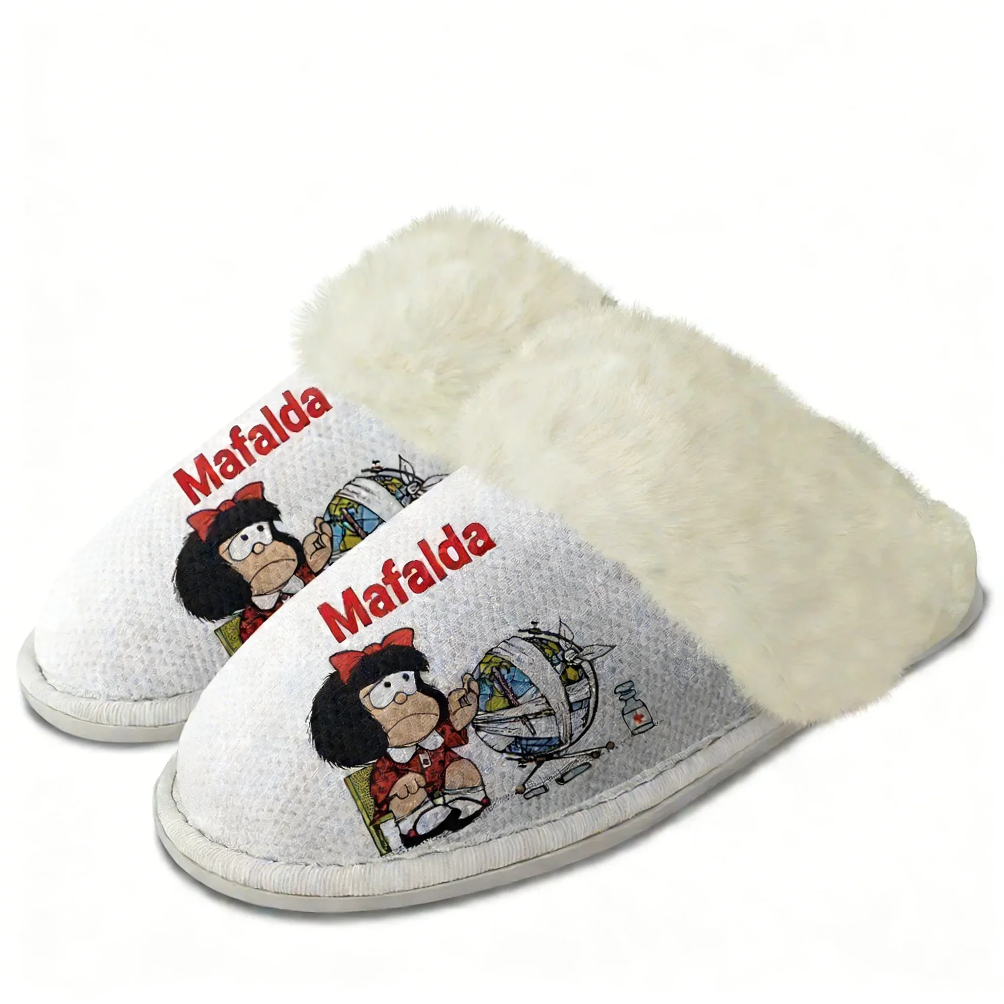 

Mafalda Plush Slippers Warm Shoes Mens Womens Home Plush Slipper Cotton Bedroom Cute Cartoon Tailor-made Thermal Light Slippers