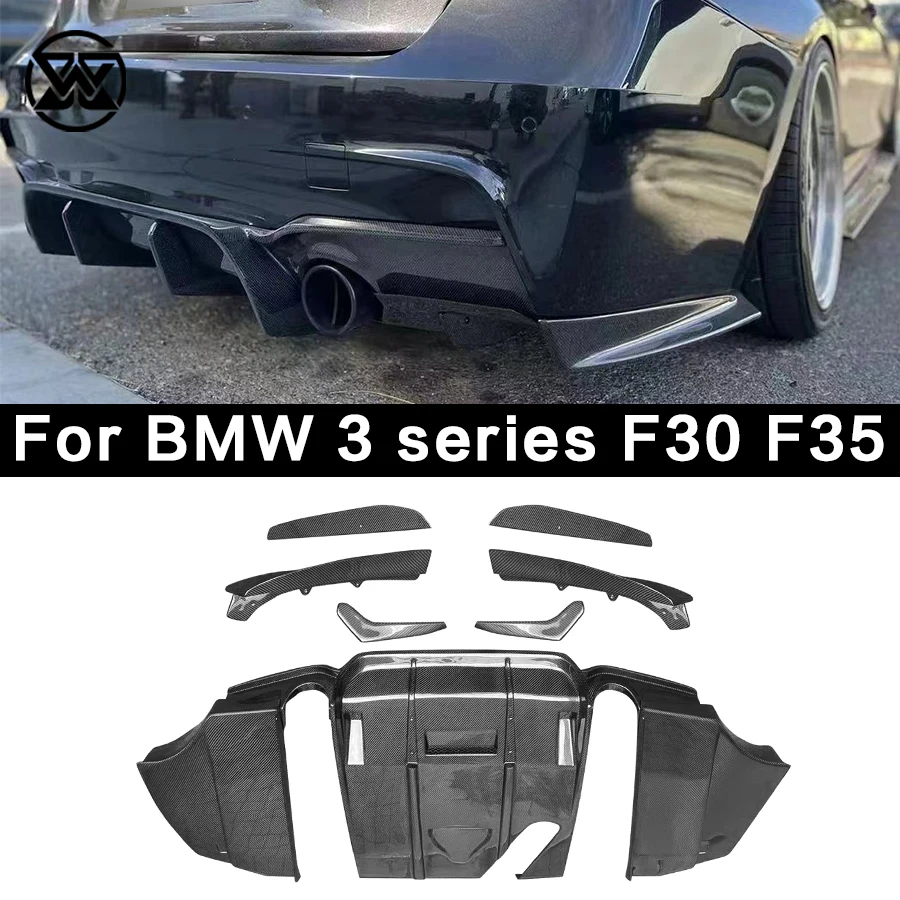 

For BMW 3 series F30 F35 320 330 Carbon Fiber Rear Bumper Lip Diffuser Car Rear Lip Spoiler Splitter GEEX Style Body Kit