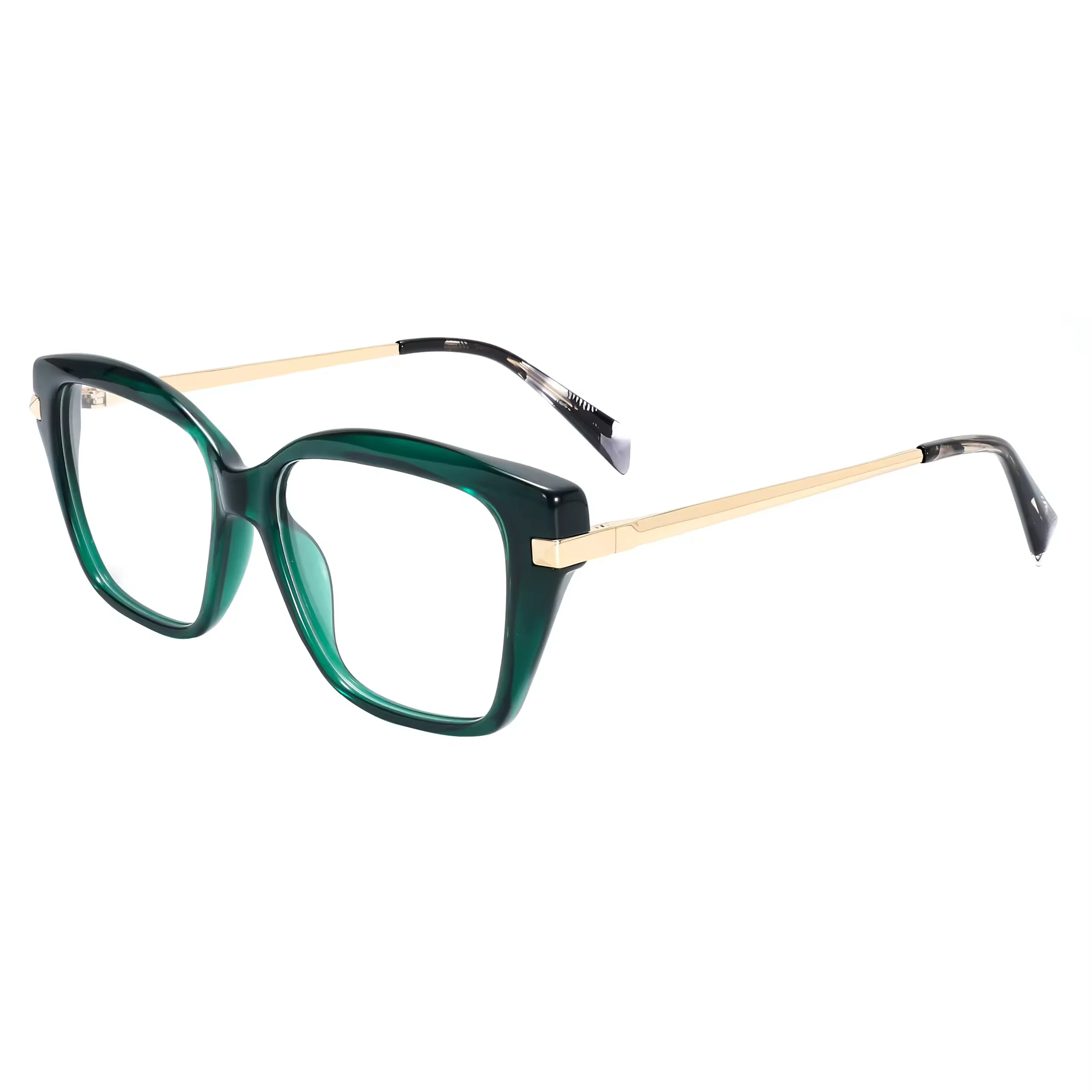 VZONE Oversized Cat Eye Glasses Acetate Mixed Metal Optical Frames Designer Women Fashion Eyewear Full Rim Spectacles