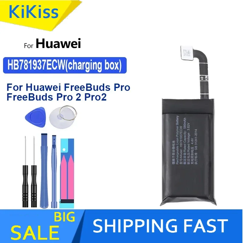 55mAh-580mAh Battery HB781937ECW HB1160ECW For Huawei FreeBuds Pro 2 Bluetooth Earphone and charging box