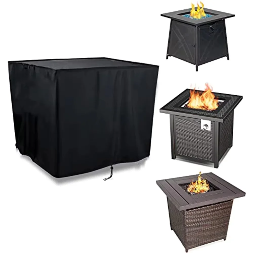 Weather-Resistant Outdoor Fire Pit Dust Cover, Compatible with a Range of Square Fire Pit Dimensions, Only Cover