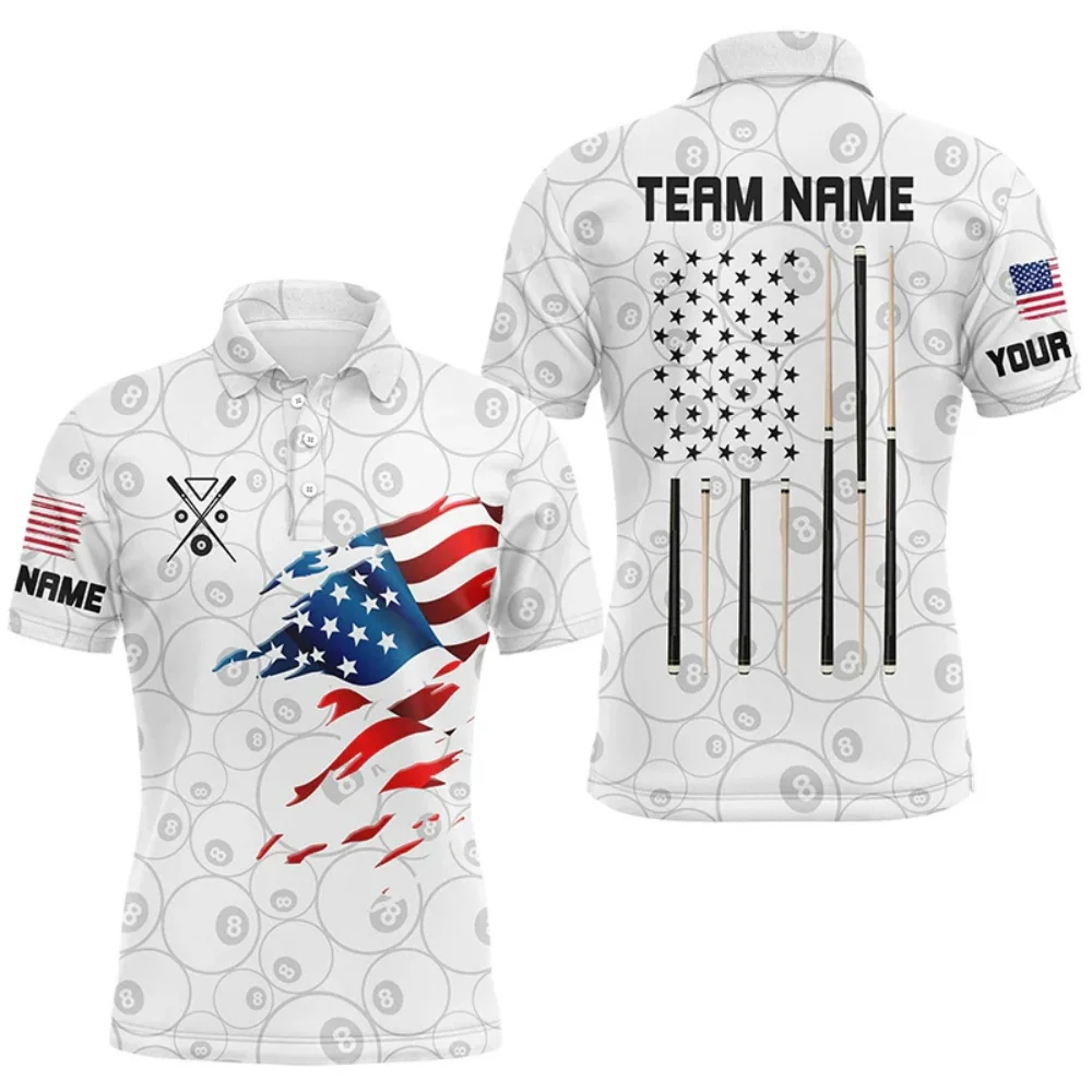 

Fashion Billiards Graphic Polo Shirts For Men Trend Summer 3D Printed Custom Name Polo Shirt Casual Oversized Breathable Tees