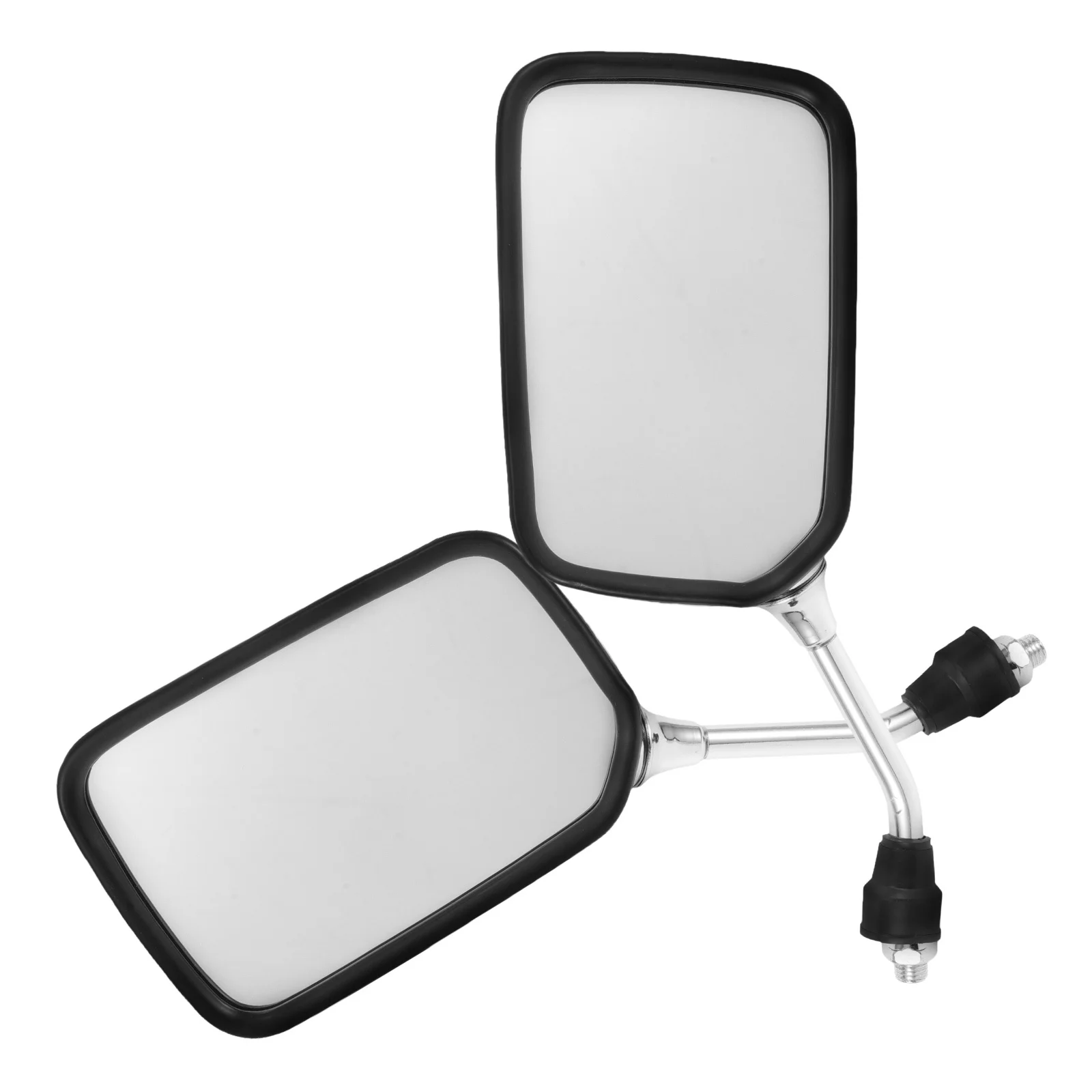 1 زوج دراجة نارية مرآة الرؤية الخلفية 10 مللي متر محدب عاكس سطح العالمي المقود جبل رؤية واسعة السلامة قابل للتعديل دائم #2