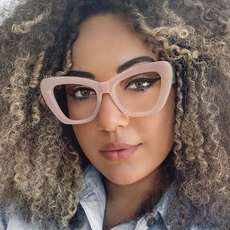 Fashion Cat's Eye Color Matching Flat Mirror New Style Cyber Popular Street Photoshoot Trendy All-match Sunscreen Sunglasses for