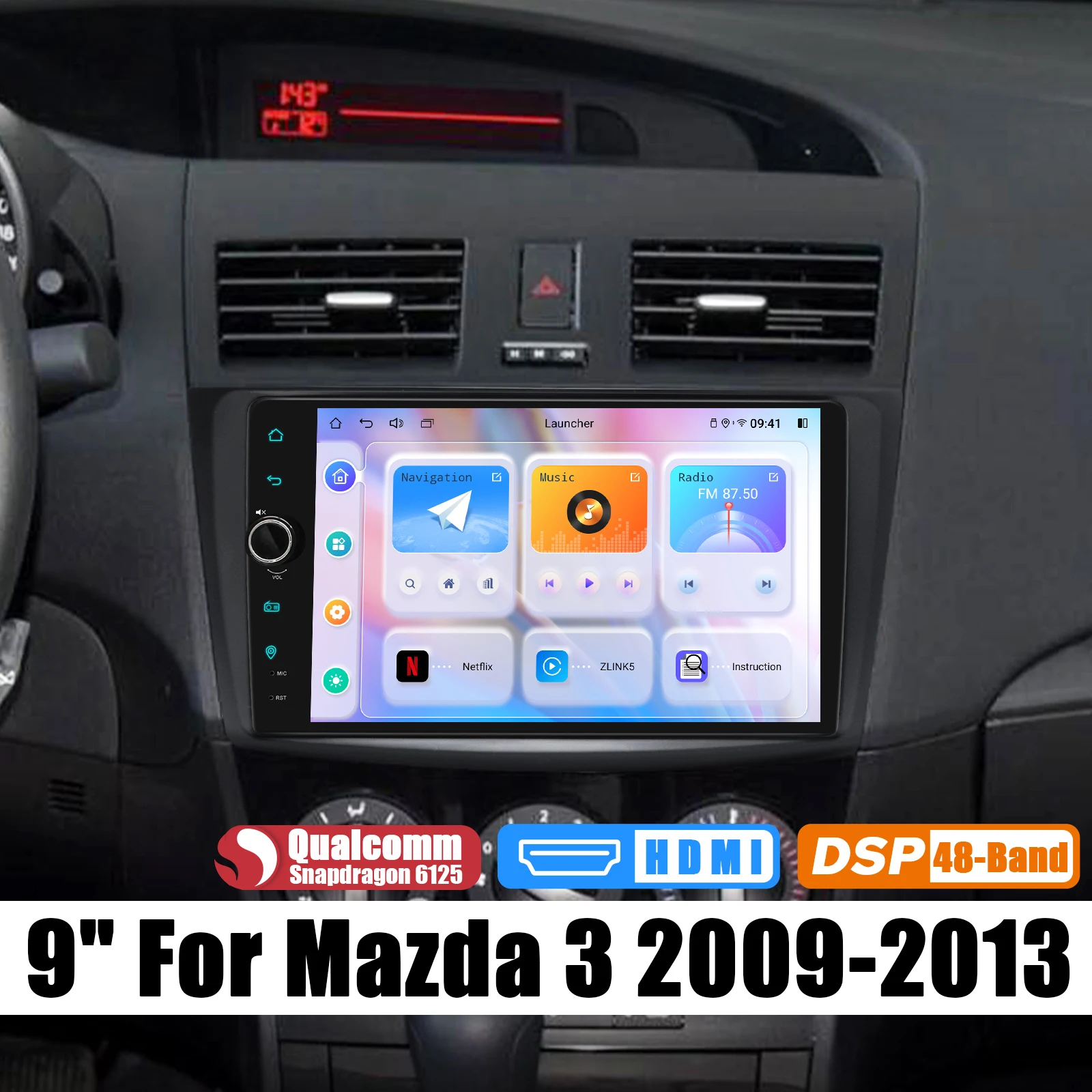 Joying 9 Inch Android Car Radio Stereo Autoradio Multimedia Player Head Unit With Android Auto Carplay For Mazda 3 2009-2013