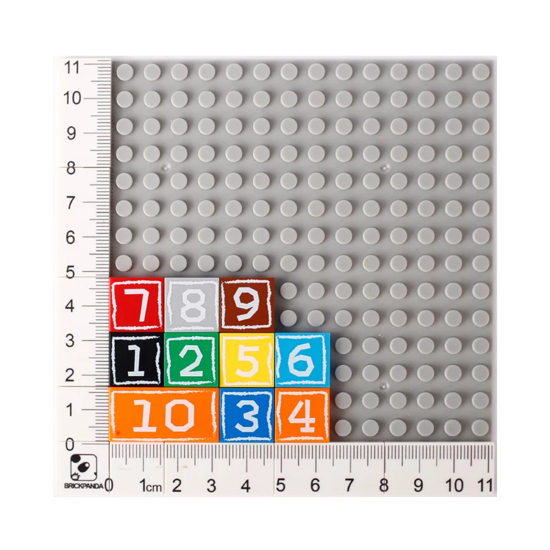 MOC Hopscotch Game Printed Tiles Color Figures Building Blocks Number Cards Bricks Toys Kids Gift