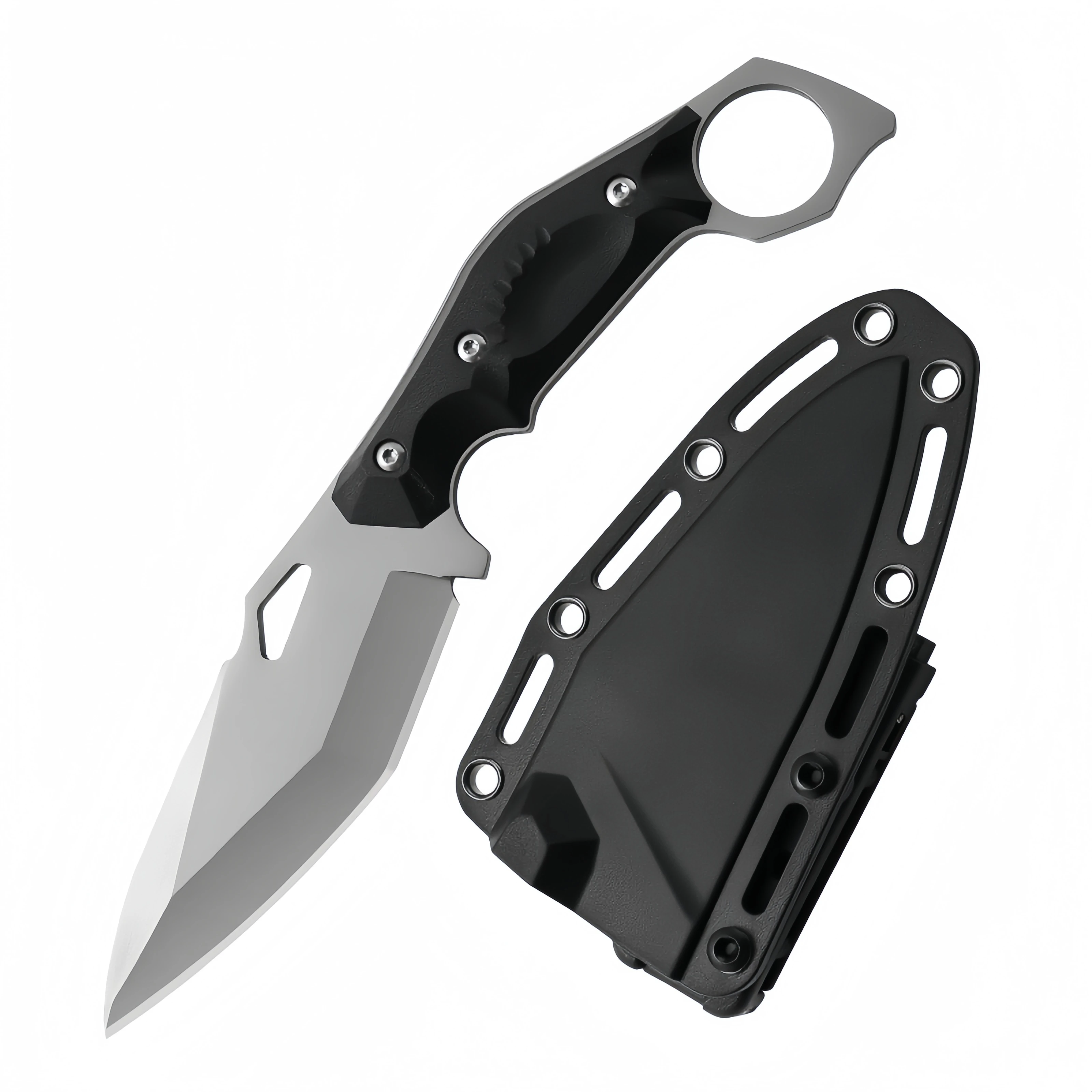 Hot Selling Outdoor Survival Camping Fixed Blade Hunting Tactical Straight Knife with Kydex Sheath