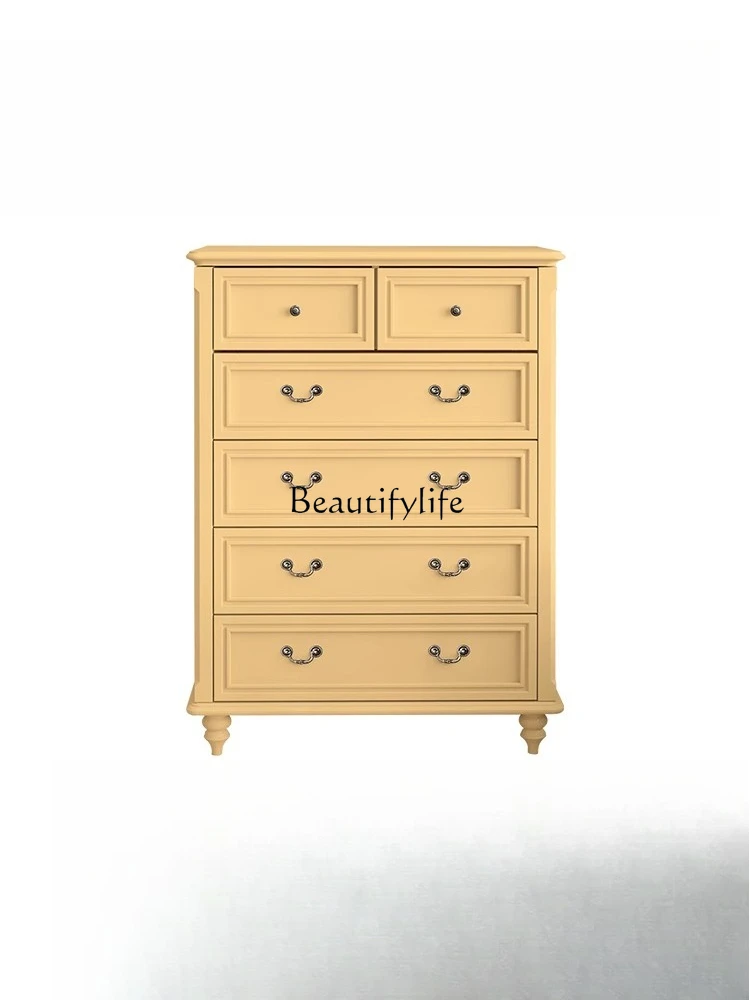 

*All solid wood light luxury retro storage household drawer cabinet