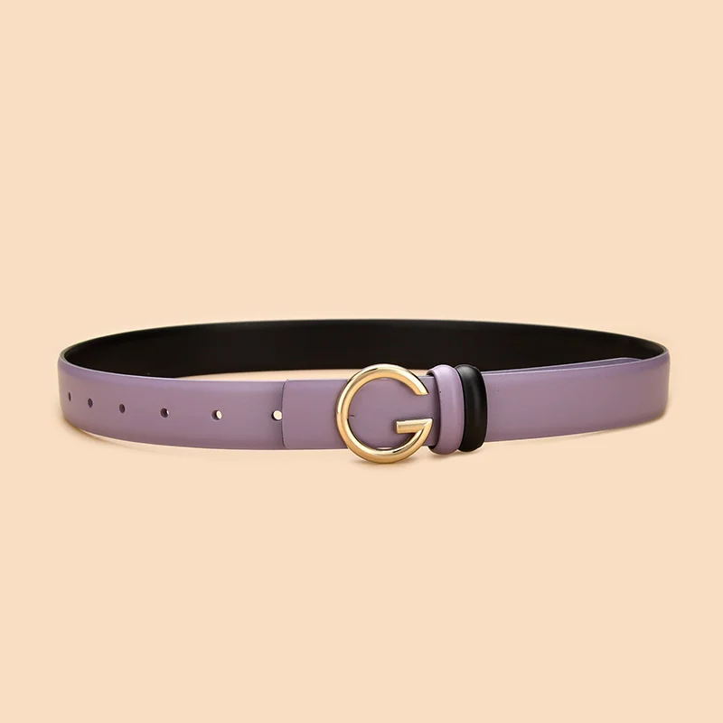 Cinturón de cuero genuino con letras para mujer, cinturón decorativo para jeans, versátil, moda, nuevo estilo