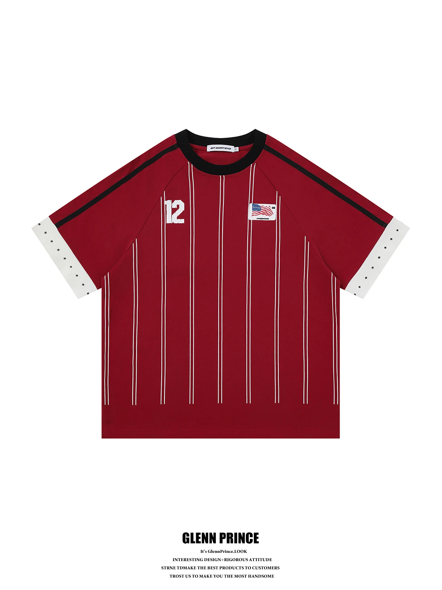 

Loose Men's Stripe T-shirt Short Sleeve Sport Style Half Sleeve Breathable Cotton Summer Casual Fashion round Neck T-shirt
