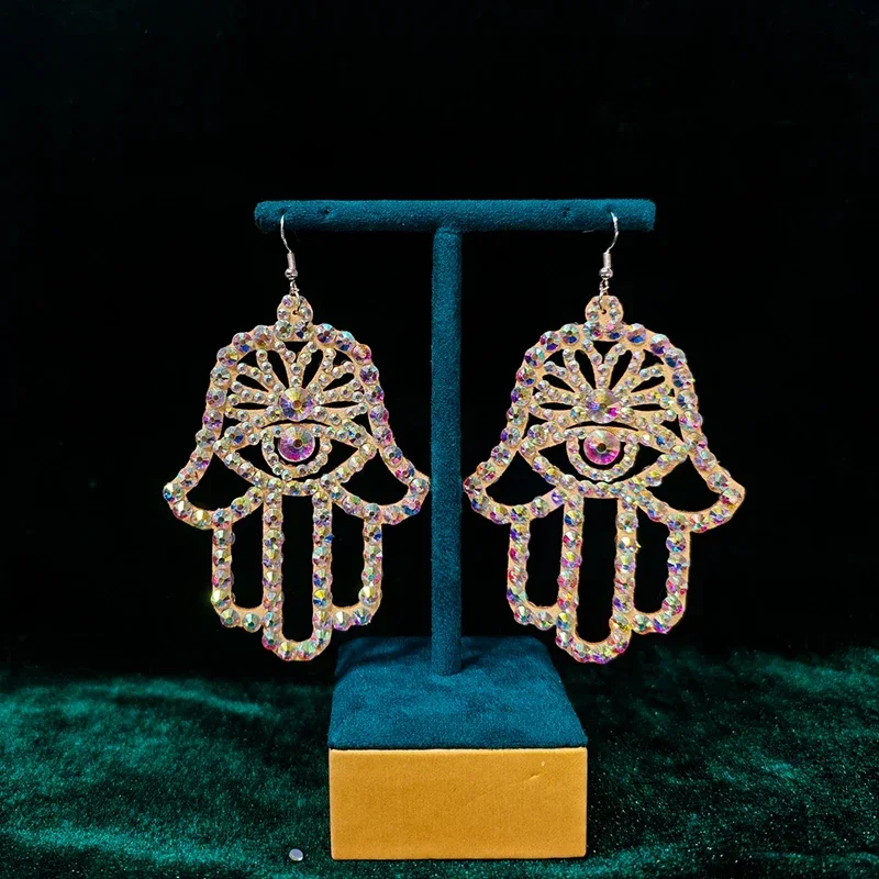 

Belly Dance Female Adult High-end Exquisite Earrings Jewelry Handmade Colored Diamond Performance Ear Accessories