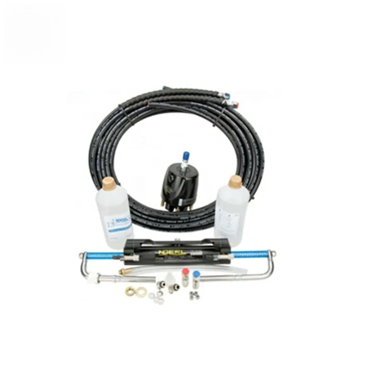 Hydraulic Outboard Steering System Kit Cylinder Helm with Steering Wheel, Hydraulic Cylinder and Twin Tube for Multiple Boats