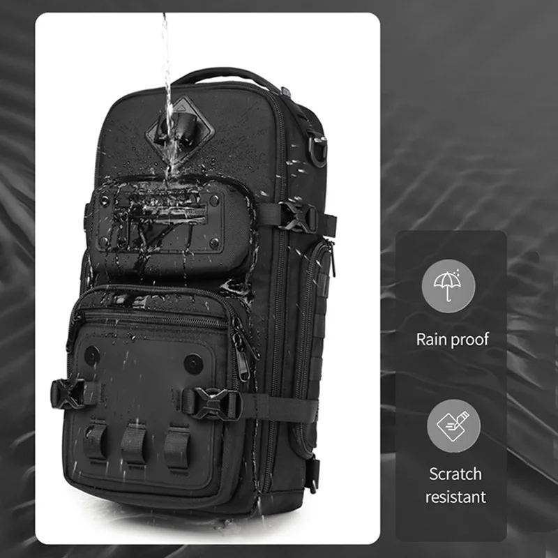 Ozuko Belly Bags Men's Chest Bag Outdoor Tactical One Shoulder Crossbody Bag High Capacity Waterproof Sports Bag For Man