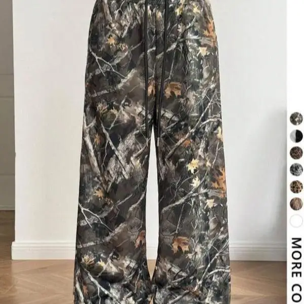 

Men's Casual Pants Autumn Ladies Le Print High Waist Straight Leg Neutral Sle Other Material 00% Winter Collection