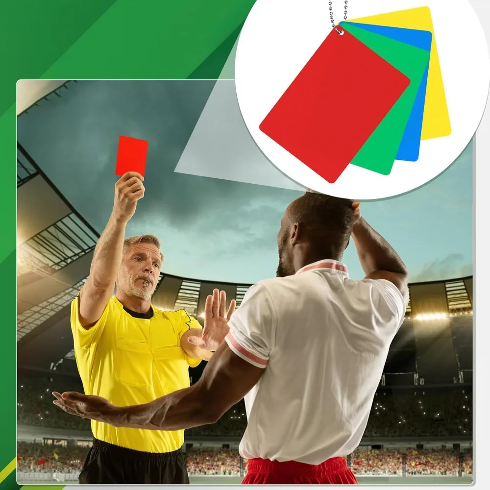 2 Set Referee Penalty Cards Soccer Red and Yellow Blue Green Referee Card Sets Volleyball Referee Cards Delay Ejection Warning