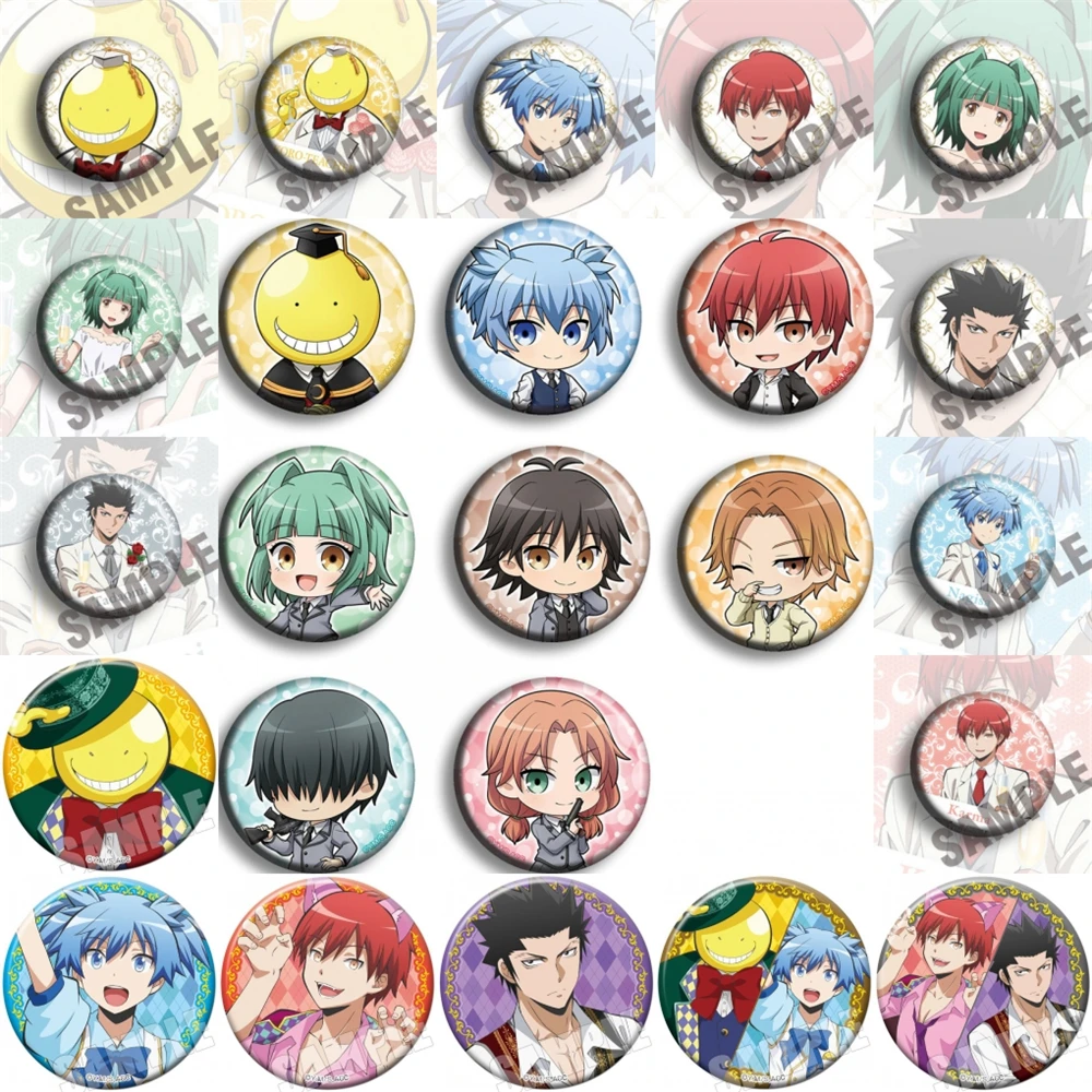58mm Anime Assassination Classroom‌ Ansatsu Kyoushitsu Cosplay COSTUME Badge Pin SPTE Tinplate Brooch﻿ Prop Xmas Gift