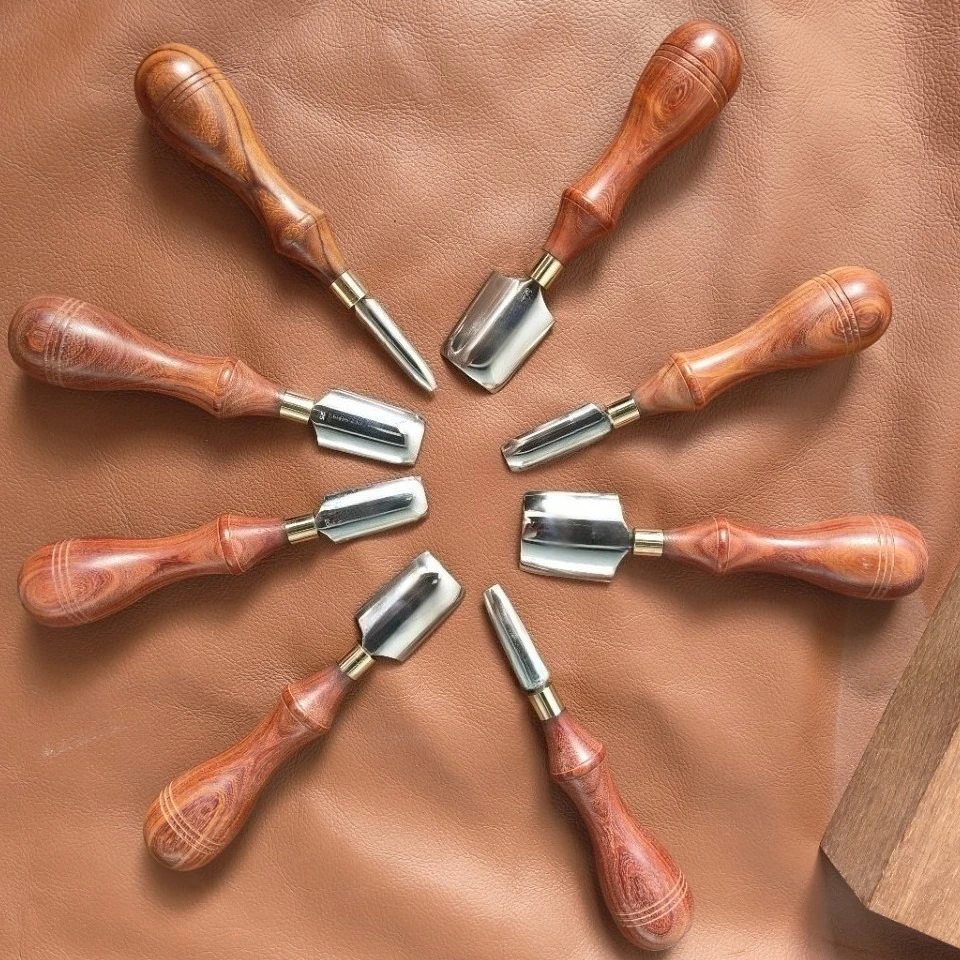 Handmade Leather Tools, Hand-pressed Rounded Corner Knife, Shallow Round Chopping
