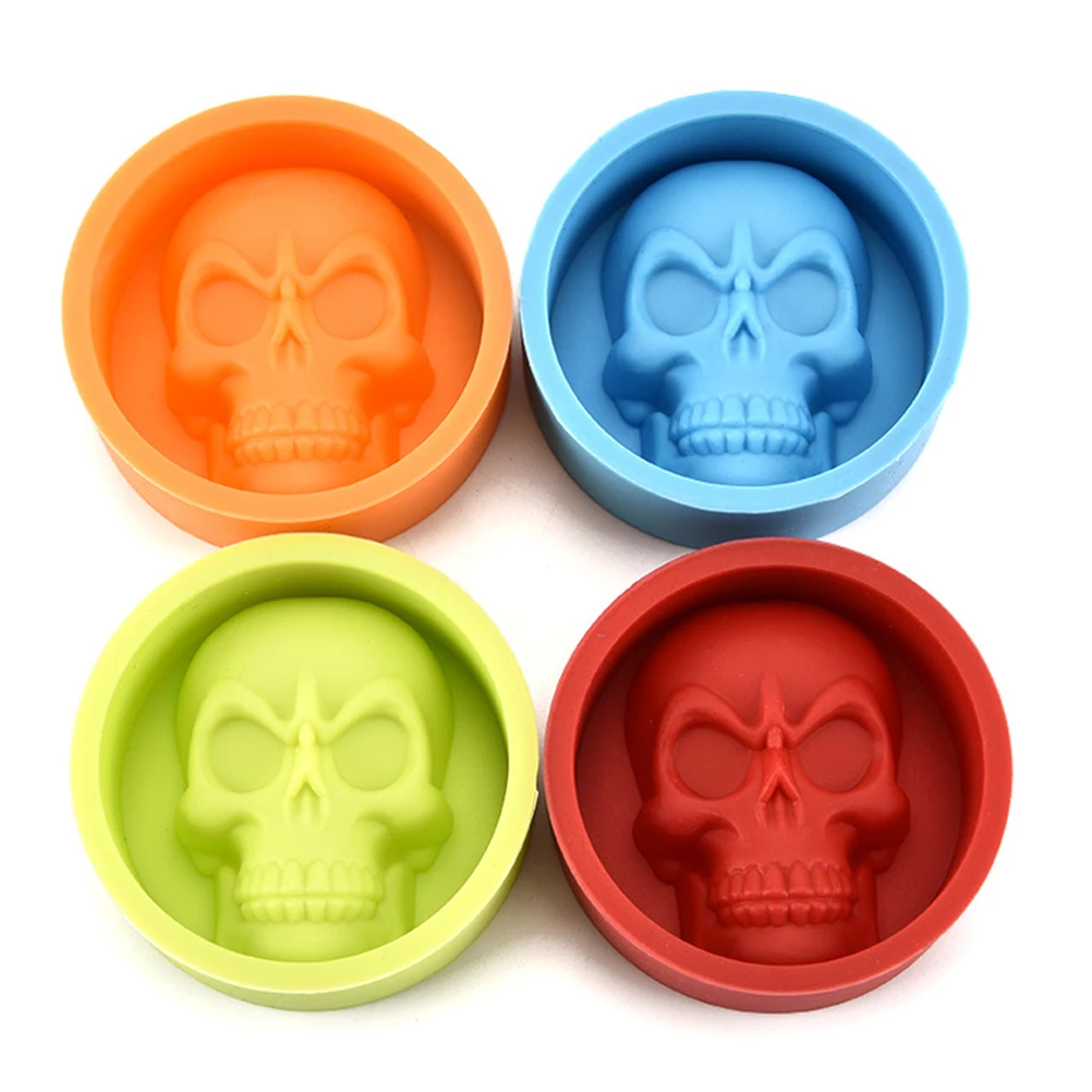 

Food Grade Silicone Mini Baking Molds Skull Pattern Candy Jelly Cake Chocolate Gummies Molds Orange