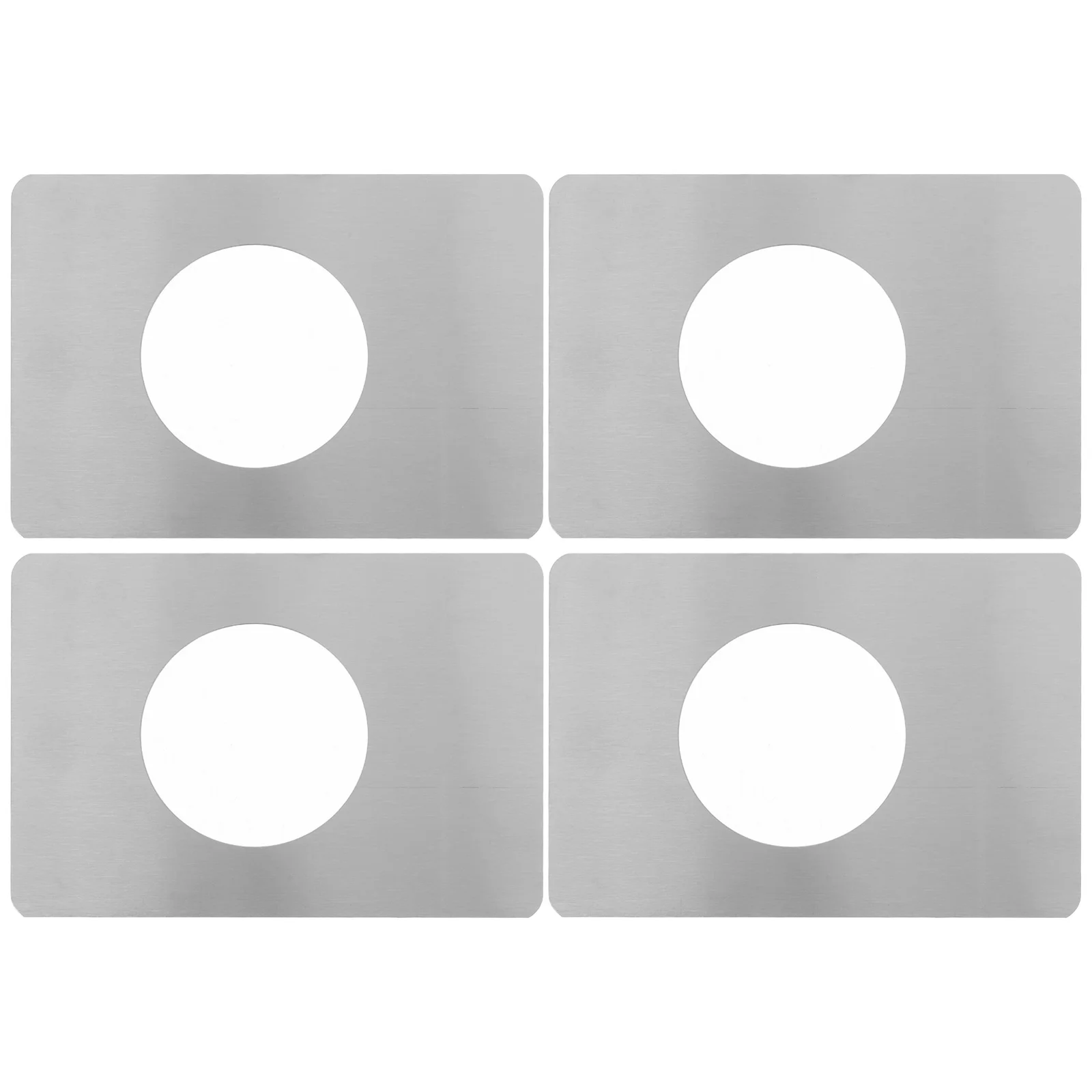 

4pcs Repair Plate Stainless Steel Door Knob Fixing Plate Reinforcement Backplate Hole Cover Prevents Loose Wobbly Locks Scratch