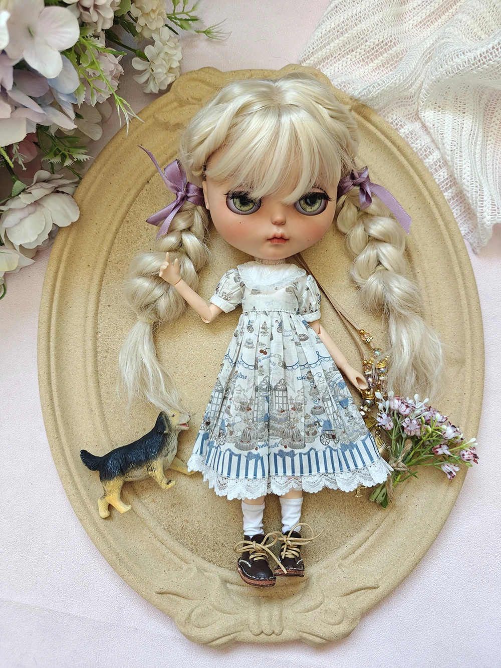 

NEW Blythe Dolls clothes Cute usual handmade OB22 OB24 AZONE Blythe Short sleeved dress Accessories For blythe clothes
