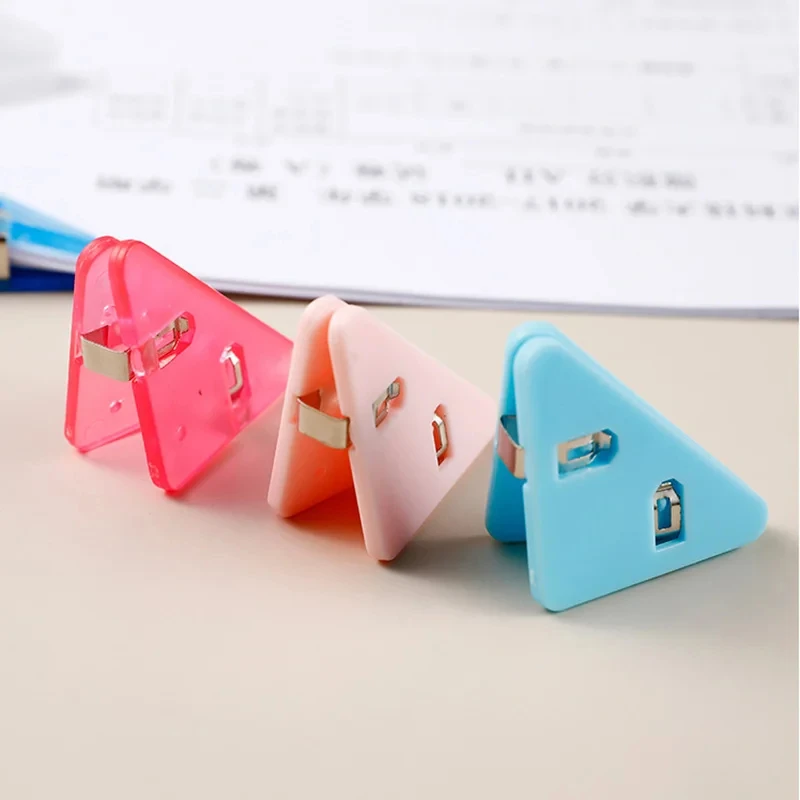 20Pcs Creative Triangle Clips Bill Clip Book Paper Corner Binder Clip for Desk Storage Shelf Office Stationery Desktop Organizer