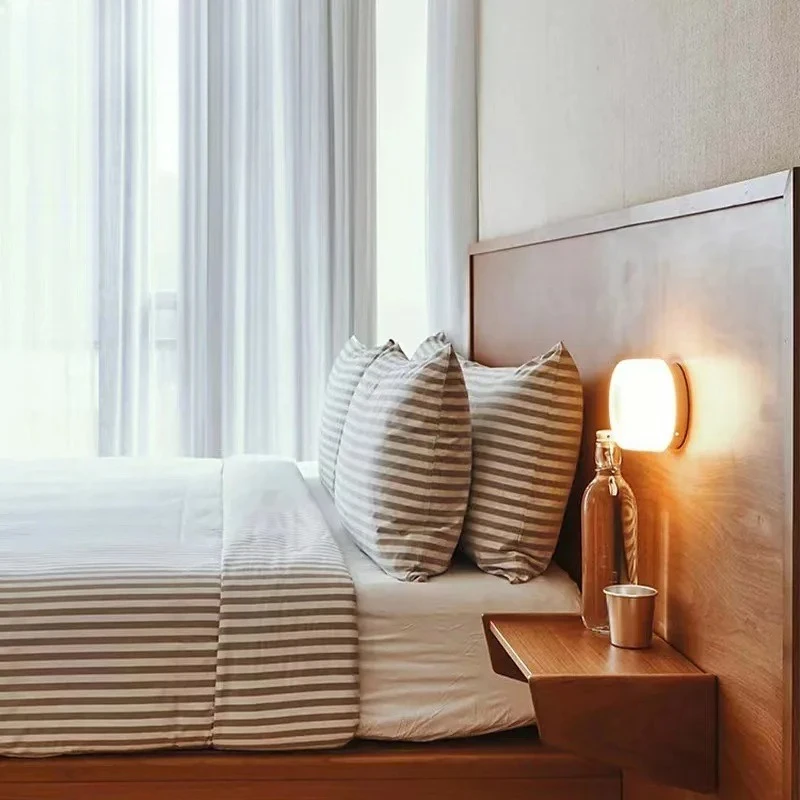Minimalist Modern Dimple Potato Chip Round Wall Lamp LED Atmosphere Background Wall Mounted Bedroom Bedside Hallway Home Fixture