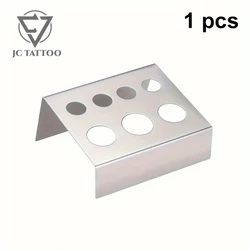 1pc 7 Holes Silver Container Stand Tattoo Pigment Accessories Stainless Steel Supplies Glass Cup Holder for Permanent Makeup Use