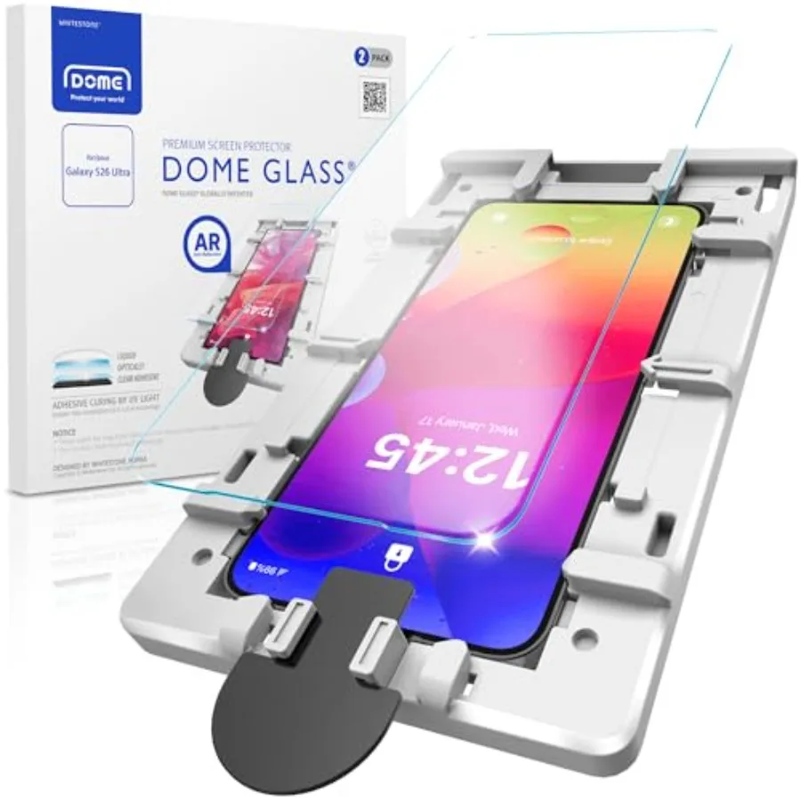 

Whitestone Compatible with Galaxy S26 Ultra Full Coverage UV Tempered Glass Screen Protector with LOCA Adhesive 2 Pack Transpar