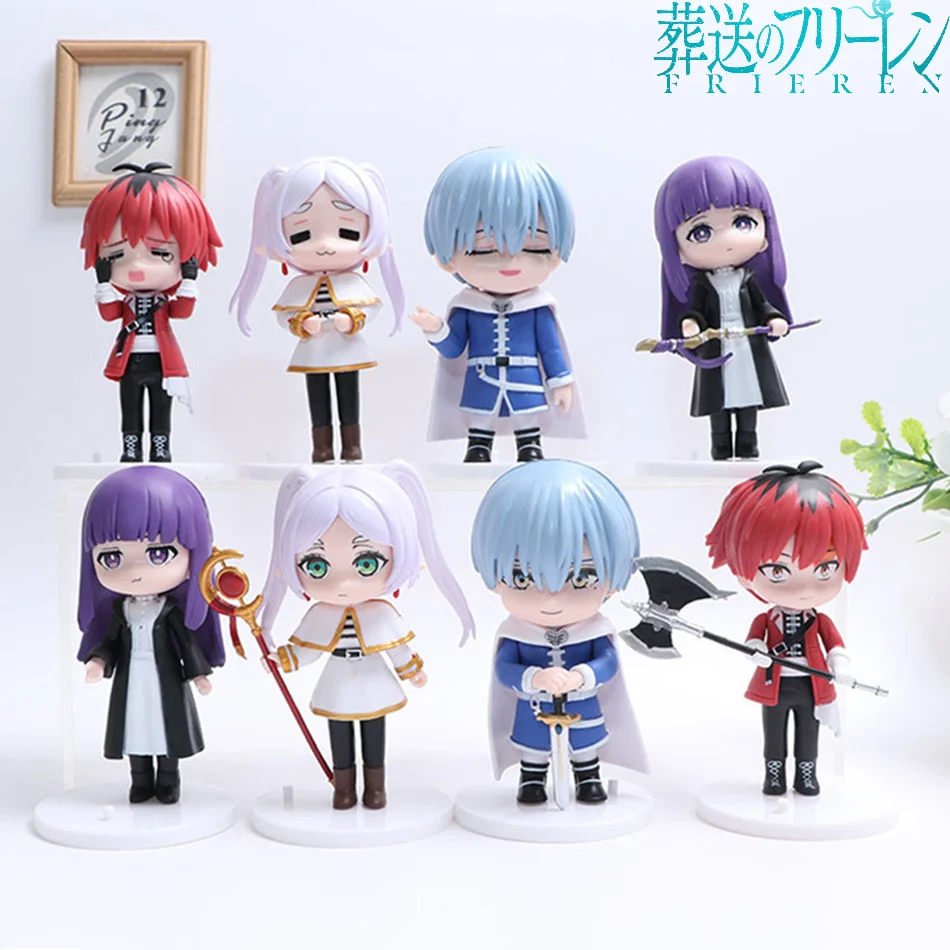 

Набор из 8 фигурок Frieren: Beyond Journey's End: Аниме-фигурки Фререн, стоящие фигурки Фререн, фигурки-стопперы для лапши, коллекционные модели игрушек