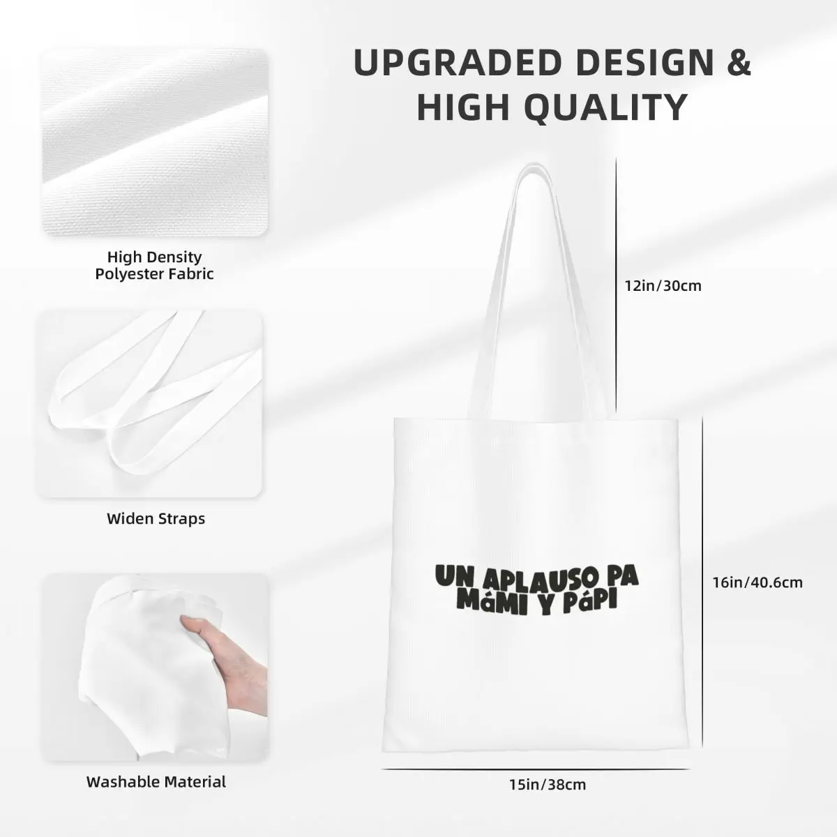 DtMF بورتوريكو باد باني حمل الحقائب النسائية حقيبة يد قابلة للطي حقيبة كتف الطالب حقيبة تسوق قابلة لإعادة الاستخدام #6