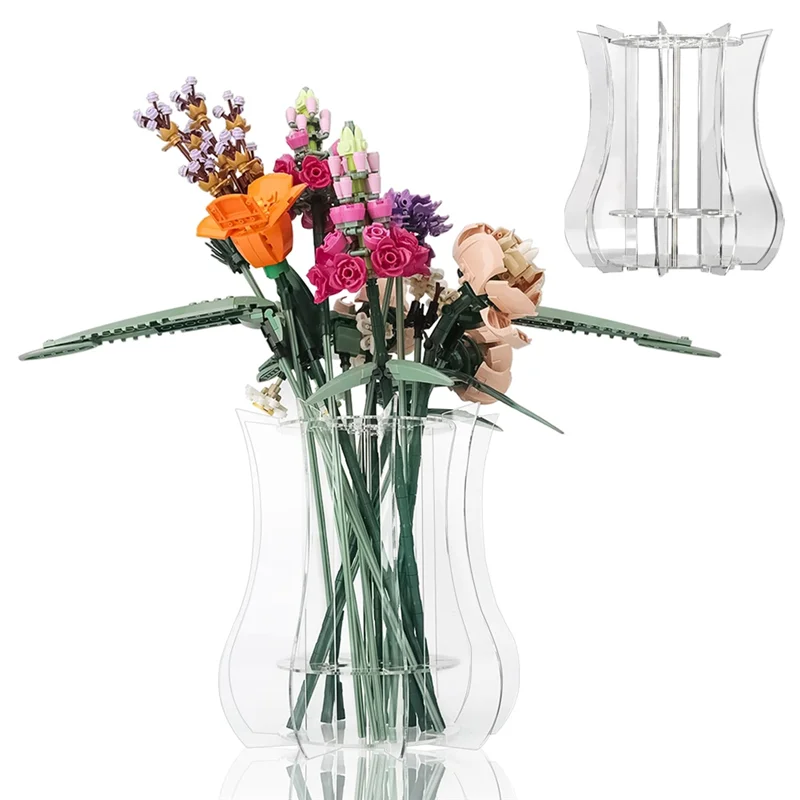 حامل مزهرية ABNO مناسب لباقة الزهور-زهرية ألغاز أكريليك مناسبة لبناء المجموعة النباتية للورود وعباد الشمس الأوركيد