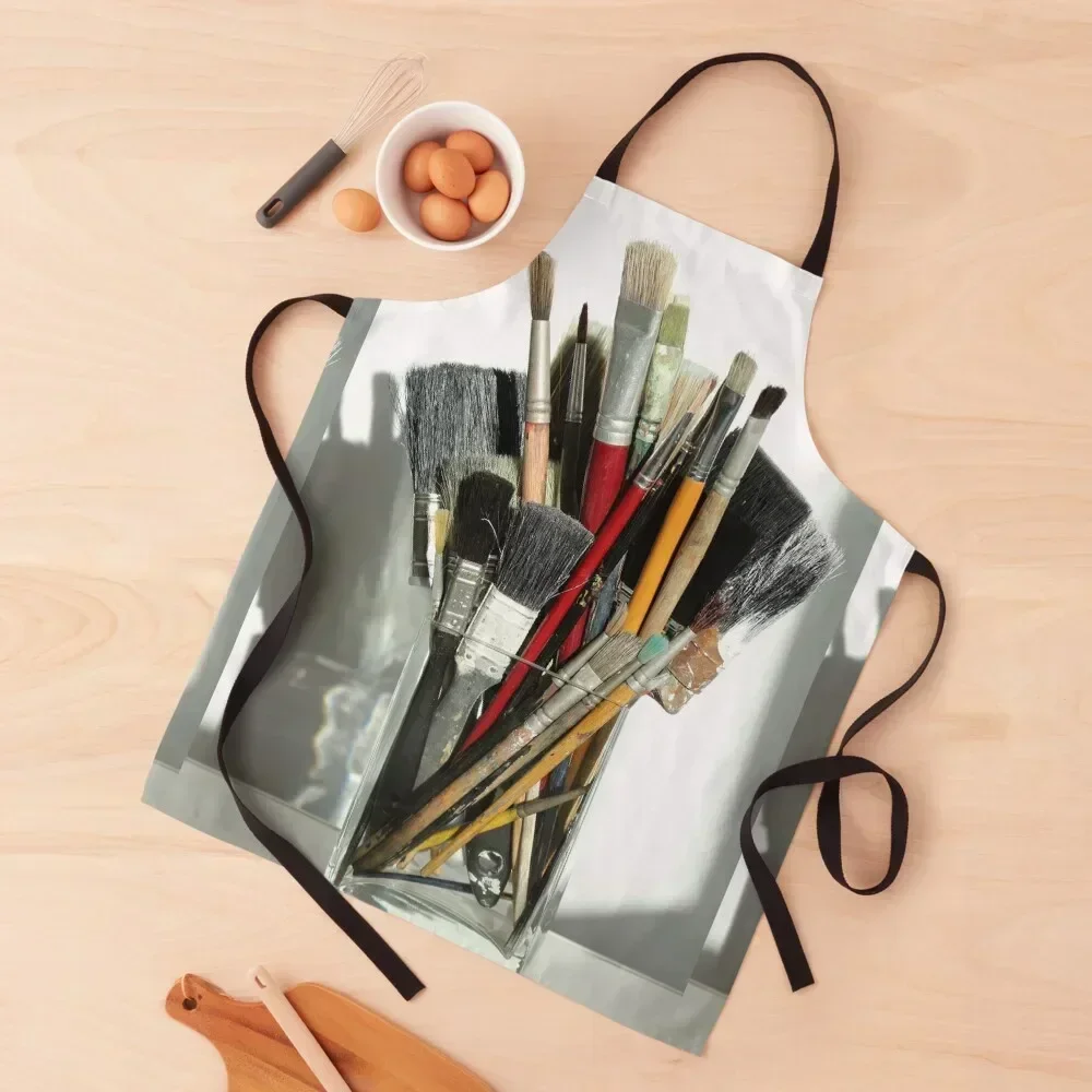 

Paint Brushes Apron Utensils For Kitchen Funny cooks clothes Cute Kitchen Accessories Apron